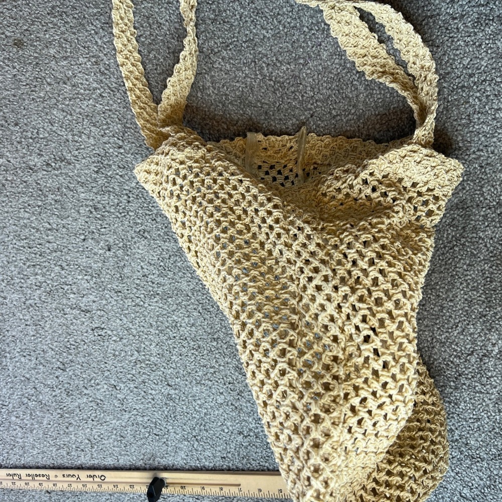 Kylie Cosmetics crochet Tote Bag Beige Beach Shopping‎ boho beach casual y2k - Picture 10 of 14